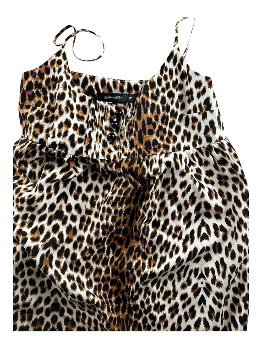 Christopher Fischer 100% Silk Leopard Bubble Hem Mini Dress 6 Y2K Indie Sleaze - Picture 9 of 12